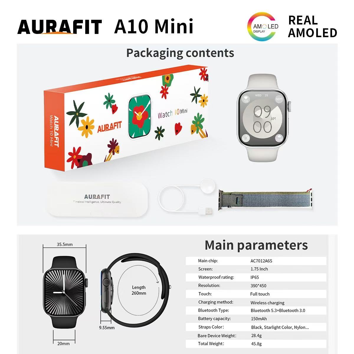 CDO Aurafit A10 mini Smart Watch