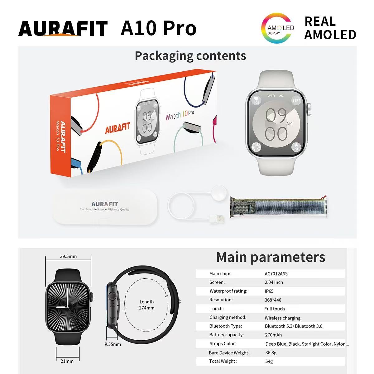 CDO Aurafit A10 Pro Smart Watch
