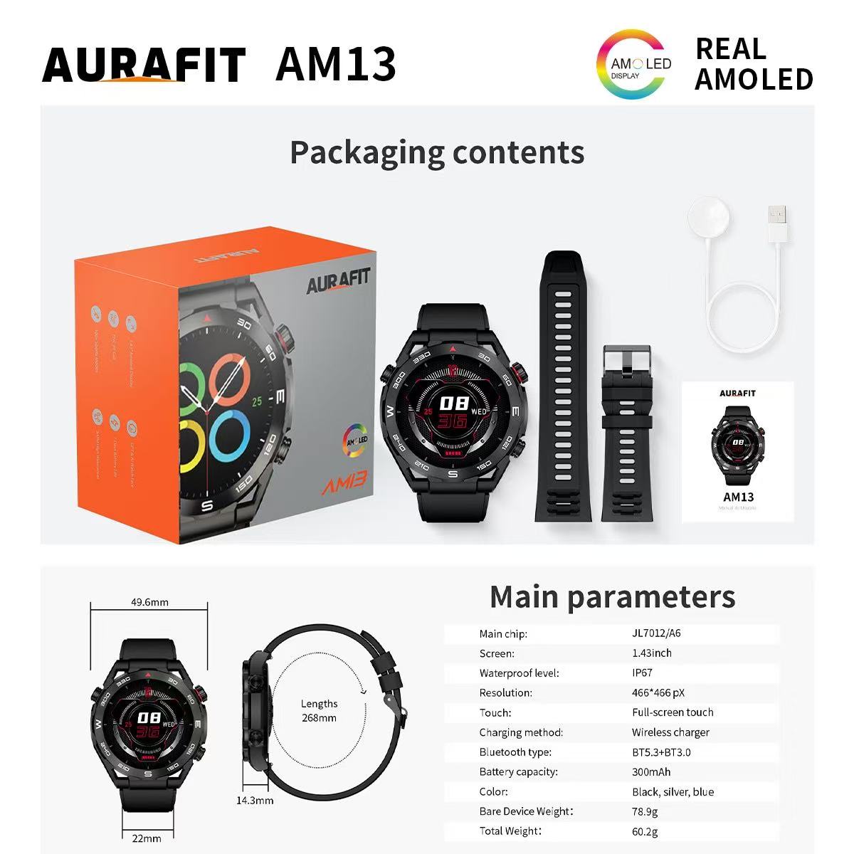 CDO Aurafit AM13 Smart Watch