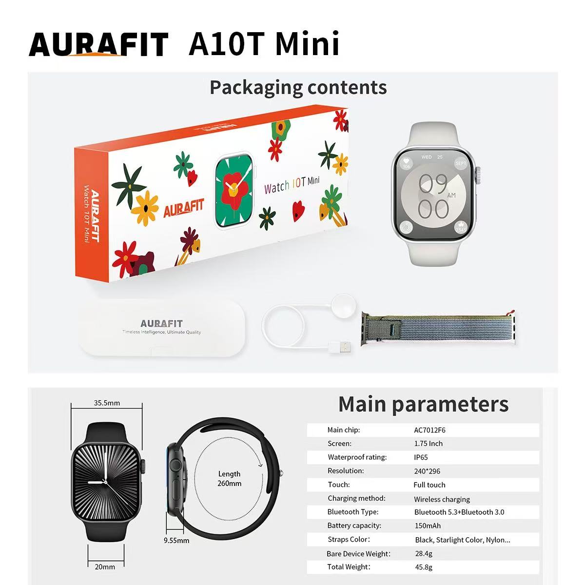 CDO Aurafit A10t Mini Smart Watch