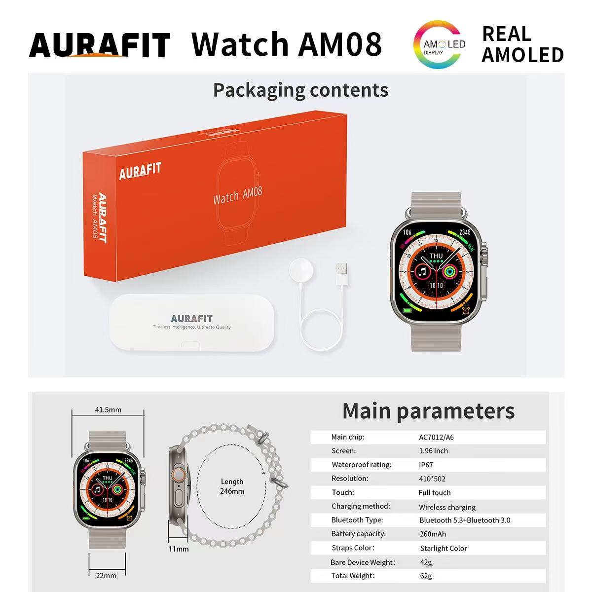 CDO Aurafit AM08 Smart Watch